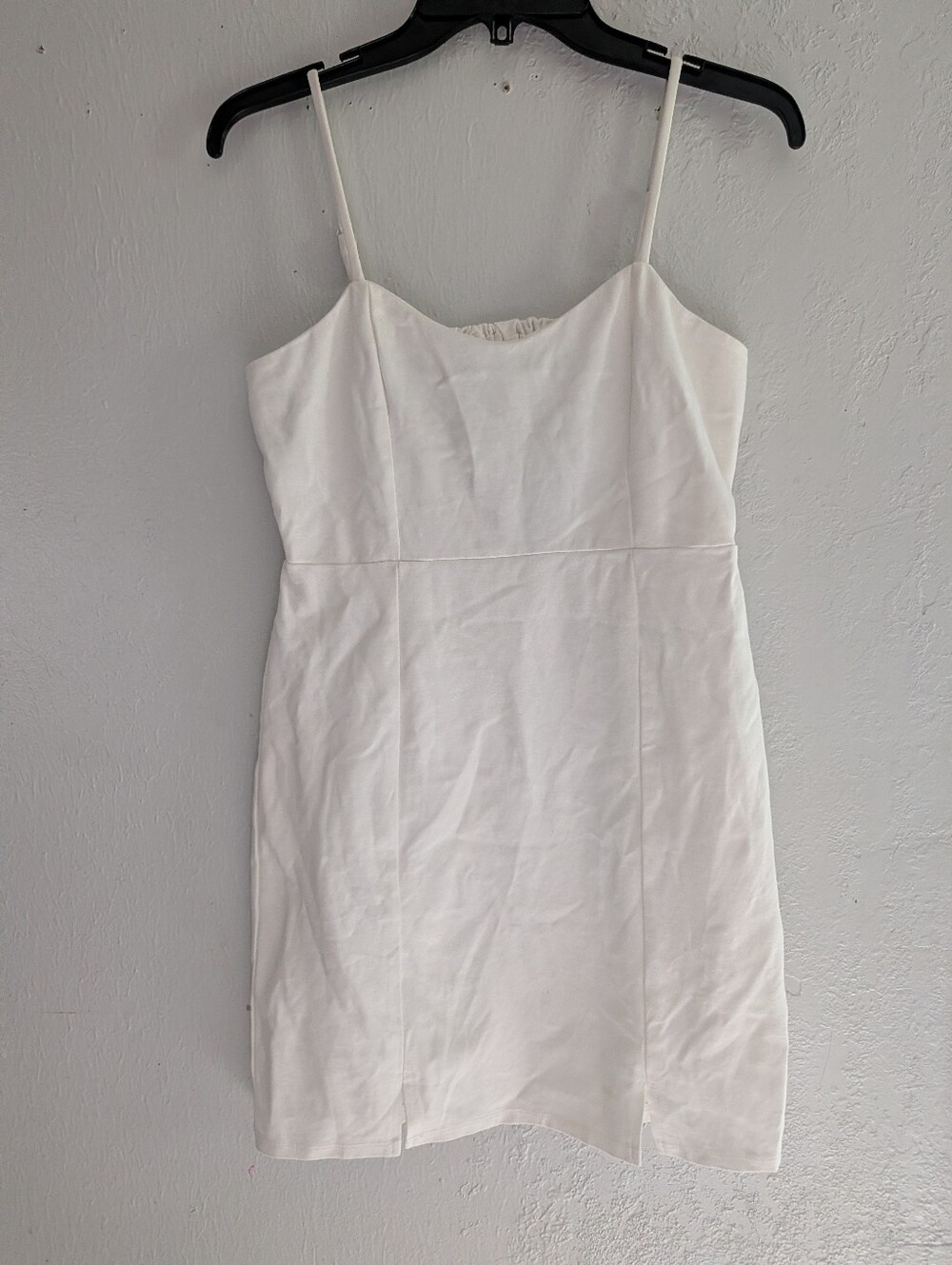 Classic Cream Spaghetti-Strap Mini Dress